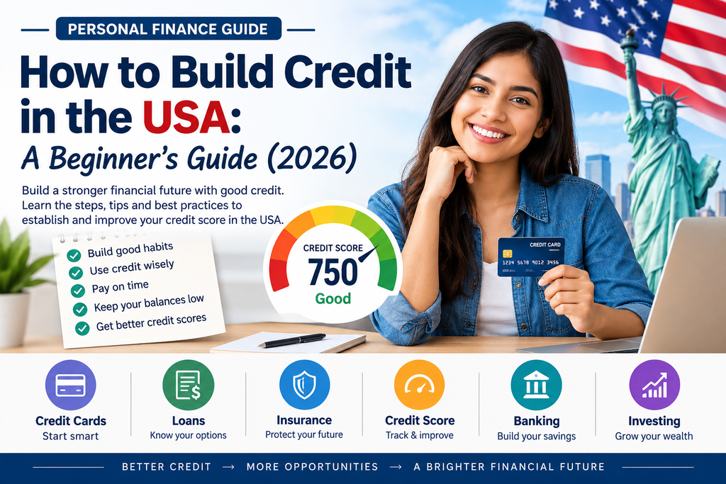 How to Build Credit in the USA: A Beginner's Guide (2026) How to build credit in the USA with credit scores, secured credit cards, and on-time payments.