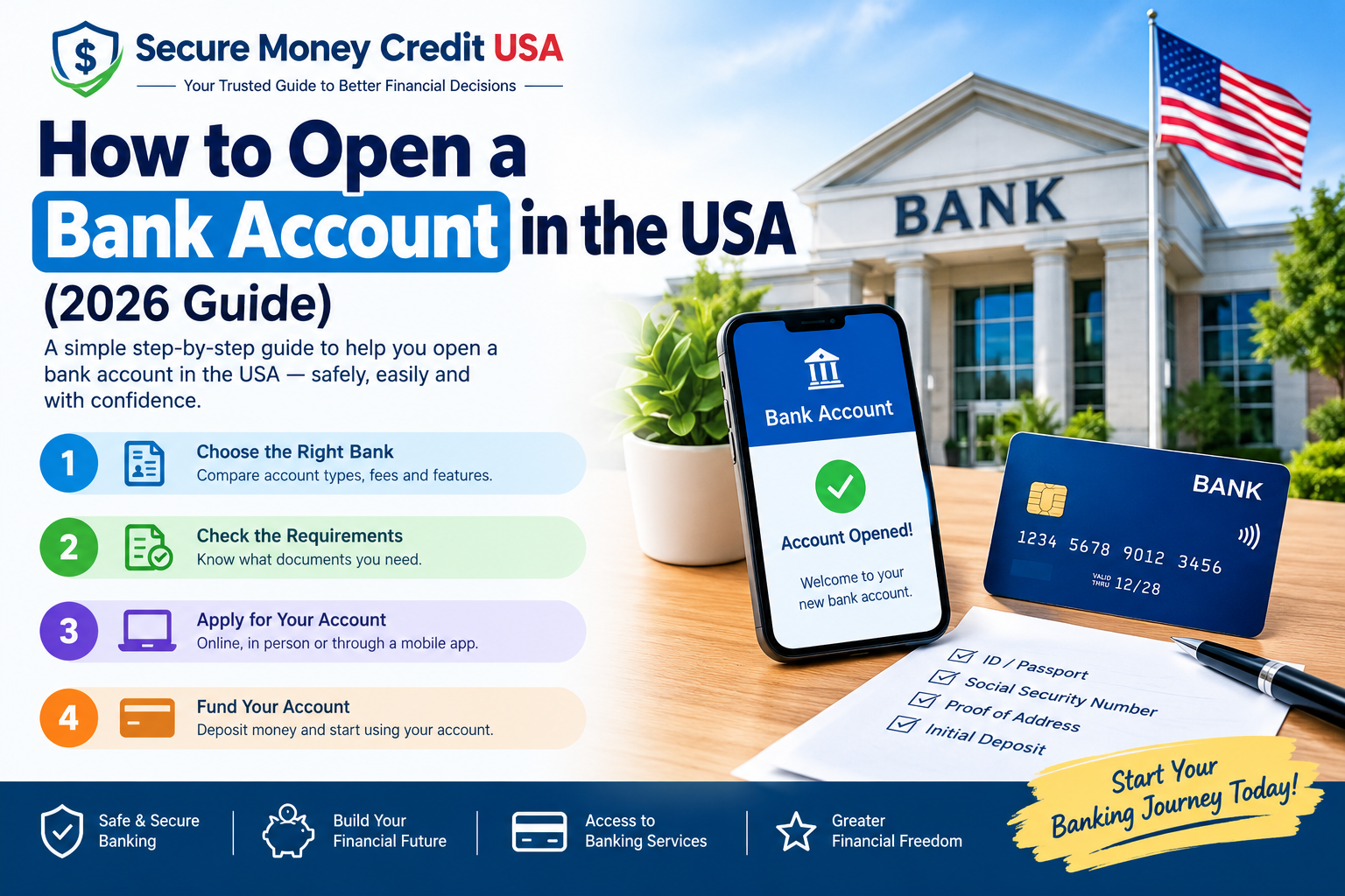 How to Open a Bank Account in the USA (2026 Guide) How to open a bank account in the USA